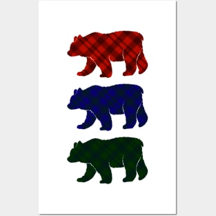 Three Plaid Bears Posters and Art